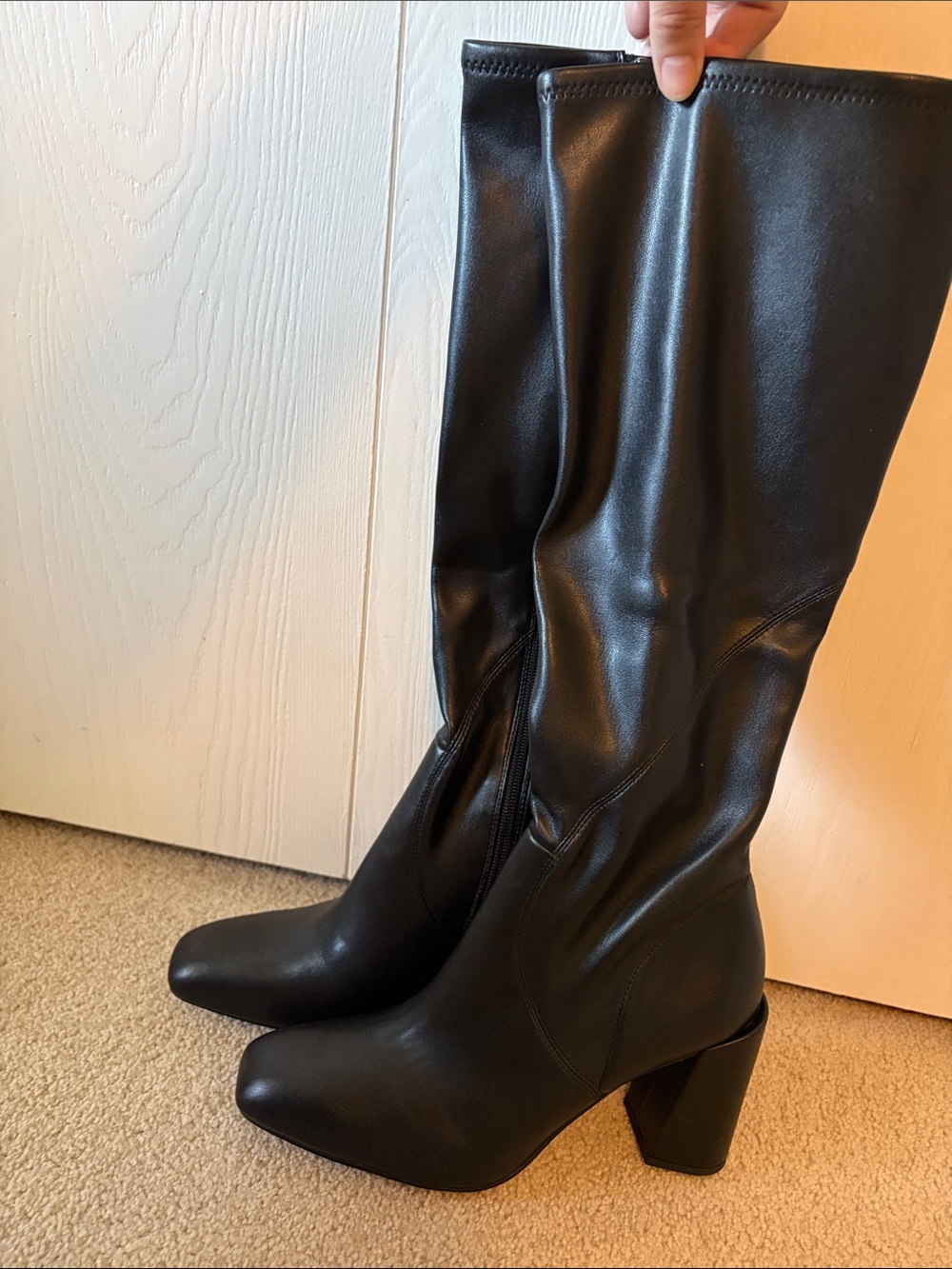 Franco Sarto Black Knee-High Block Heel Women's Boots